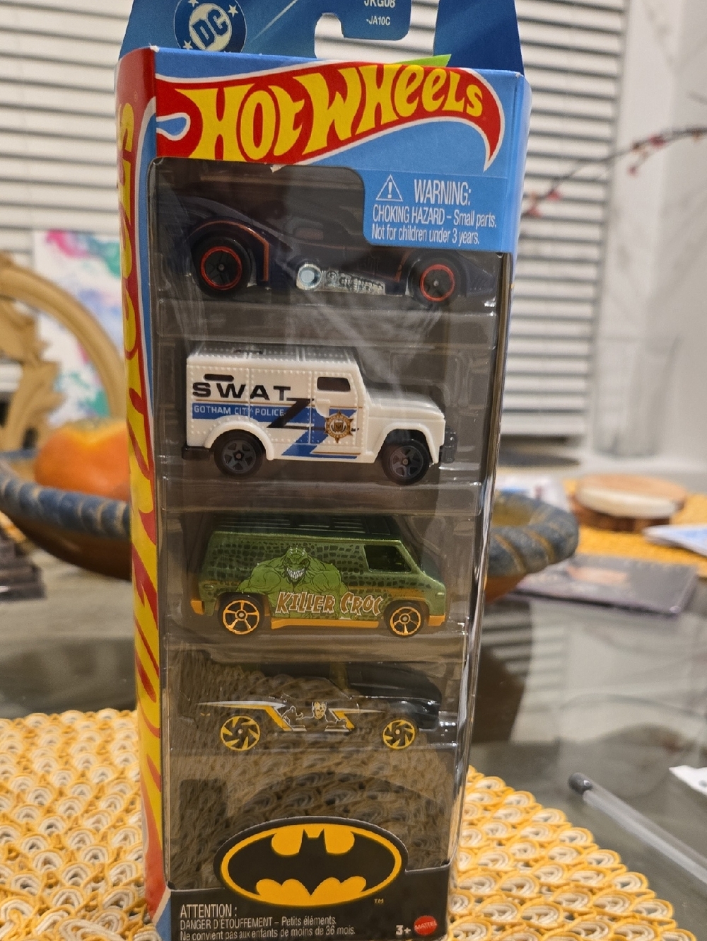 DC Batman 5-Pack Kids Toy Cars - White SWAT, Green Killer Croc
